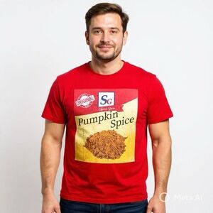 Pumpkin Spice Girls Funny Parody T-Shirt Men’s Large Red